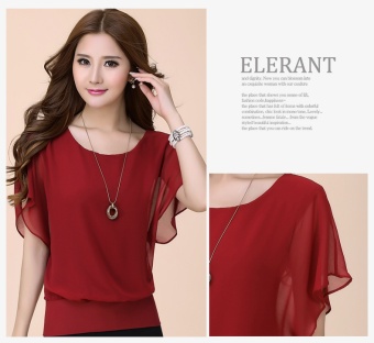 New Womens Tops Fashion 2017 Summer Chiffon Blouse Plus Size Ruffle Batwing Short Sleeve Casual Shirt Black White Red Blue - Intl June 2018 - 5 New Womens Tops Fashion 2017 Summer Chiffon Blouse Plus Size Ruffle Batwing Short Sleeve Casual Shirt Black White Red Blue - intl - 5