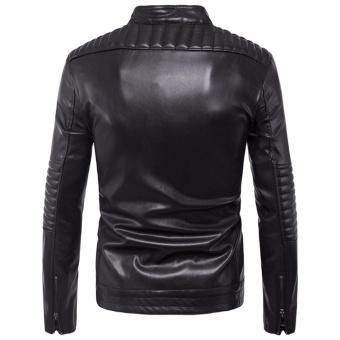 Newest Men Motorcycle PU Leather Jackets Solid Casual Outerwear - Intl June 2018 - 3 Newest Men Motorcycle PU Leather Jackets Solid Casual Outerwear - intl - 3