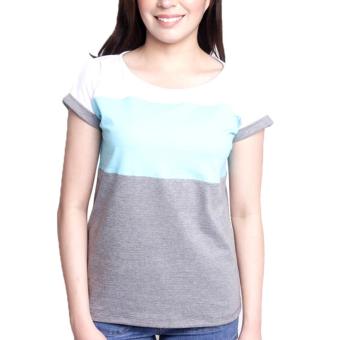 Newyork Army Multicolor Gray, Aqua & White Mega Sleeves RoundNeck T-Shirt For Ladies June 2018 - 5 Newyork Army Multicolor Gray, Aqua & White Mega Sleeves RoundNeck T-Shirt For Ladies - 5