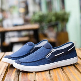 Ocean New Men Fashion Slip On Casual Canvas Sneakers Breathe Shoes(Blue) - Intl June 2018 - 4 Ocean New Men Fashion Slip On Casual Canvas Sneakers Breathe Shoes(Blue) - intl - 4