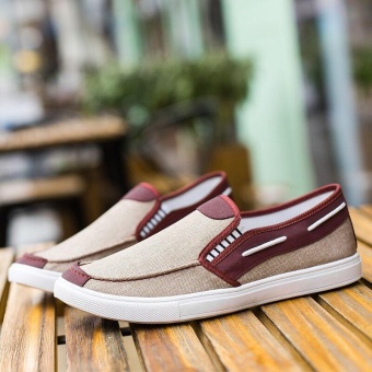 Ocean New Men Fashion Slip On Casual Canvas Sneakers Breathe Shoes(Khaki) - Intl June 2018 - 5 Ocean New Men Fashion Slip On Casual Canvas Sneakers Breathe Shoes(Khaki) - intl - 5