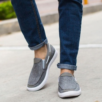 Ocean New Men Fashion Slip On Casual Canvas Sneakers BreatheShoes(Grey) - Intl June 2018 - 2 Ocean New Men Fashion Slip On Casual Canvas Sneakers BreatheShoes(Grey) - intl - 2