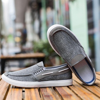 Ocean New Men Fashion Slip On Casual Canvas Sneakers BreatheShoes(Grey) - Intl June 2018 - 4 Ocean New Men Fashion Slip On Casual Canvas Sneakers BreatheShoes(Grey) - intl - 4