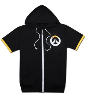 Overwatch Symbol Game Cosplay T-shirt Cotton Tops Casual ShortSleeve Zip Sweater Unisex Shirt (Black) June 2018 - 2 Overwatch Symbol Game Cosplay T-shirt Cotton Tops Casual ShortSleeve Zip Sweater Unisex Shirt (Black) - 2