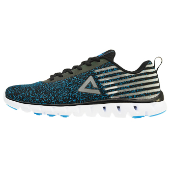Peak surface breathable wear and men's running shoes men's shoes (Black/lake blue)