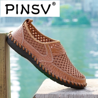 PINSV Leather Men Breathable Fashion Driving Shoes Slip-On Loafers Brown - Intl June 2018 - 4 PINSV Leather Men Breathable Fashion Driving Shoes Slip-On Loafers Brown - intl - 4