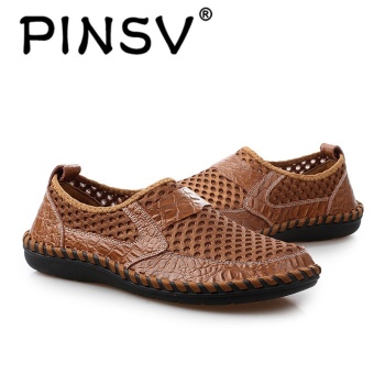 PINSV Leather Men Breathable Fashion Driving Shoes Slip-On Loafers Brown - Intl June 2018 - 3 PINSV Leather Men Breathable Fashion Driving Shoes Slip-On Loafers Brown - intl - 3