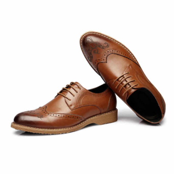 PINSV Men Dress Shoes Genuine Leather Black Italian Fashion Business Oxford Shoes(Brown) June 2018 - 2 PINSV Men Dress Shoes Genuine Leather Black Italian Fashion Business Oxford Shoes(Brown) - 2