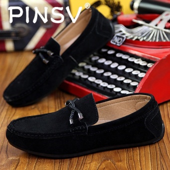 PINSV Men's Slip-Ons Loafers Fashion Cow Suede Leather Shoes Black - Intl June 2018 - 3 PINSV Men's Slip-Ons Loafers Fashion Cow Suede Leather Shoes Black - intl - 3