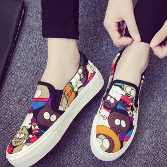 Pudding Korea Korean Fashion Graffiti Leisure Female Canvas Platform Shoes Green - Intl (Intl) June 2018 - 3 Pudding Korea Korean fashion Graffiti leisure female canvas platform shoes Green - Intl (Intl) - 3