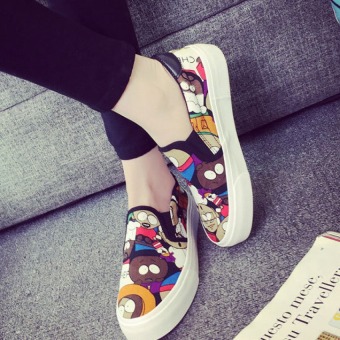 Pudding Korea Korean Fashion Graffiti Leisure Female Canvas Platform Shoes Green - Intl (Intl) June 2018 - 2 Pudding Korea Korean fashion Graffiti leisure female canvas platform shoes Green - Intl (Intl) - 2