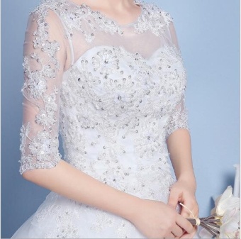 QQ Wedding Dress Wedding Band Thin Slim White - Intl April 2018 - 4 QQ Wedding dress wedding band thin slim White - intl - 4
