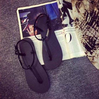 Roman Sandals Fashion Wild Women Sandals Flat Flip-flops Sandals(Black) - Intl June 2018 - 5 Roman sandals fashion wild women sandals flat flip-flops sandals(Black) - Intl - 5