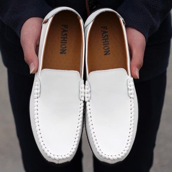 Seanut Fashion Genuine Leather Casual Loafers Men Driving Shoes(White) - Intl June 2018 - 3 Seanut Fashion Genuine Leather Casual Loafers Men Driving Shoes(White) - intl - 3