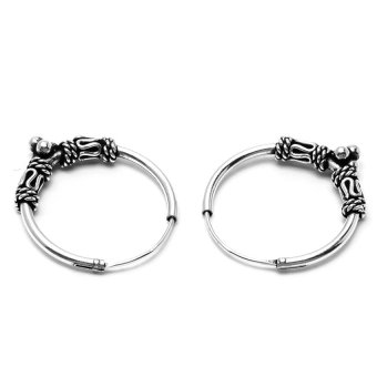 Silverworks E4977 Bali Hoop With Oxidized Earrings (Silver) June 2018 - 2 Silverworks E4977 Bali Hoop with Oxidized Earrings (Silver) - 2