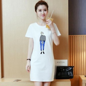 Summer Women Print Casual Short Sleeve Mini Dress - Intl June 2018 - 3 Summer women print casual short sleeve mini dress - intl - 3