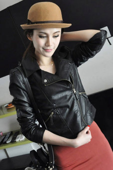 Sunwonder Women Motorcycle Leather Jackets Short Outerwear Coat (Black) June 2018 - 5 Sunwonder Women Motorcycle Leather Jackets Short Outerwear Coat (Black) - 5