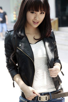 Sunwonder Women Motorcycle Leather Jackets Short Outerwear Coat (Black) June 2018 - 2 Sunwonder Women Motorcycle Leather Jackets Short Outerwear Coat (Black) - 2