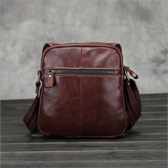 Vintage Genuine Crazy Horse Leather Men's Shoulder Bag Cross Body Bag - Intl July 2018 - 3 Vintage genuine crazy horse leather Men's shoulder bag cross body bag - intl - 3