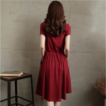 Vintage Plus Size Loose Large Size Dress Soft Linen Side PocketSkirts Mini Dress For Women Maternity Pregnant Fat Lady Size M-XXL- Intl June 2018 - 3 Vintage Plus Size Loose Large Size Dress Soft Linen Side PocketSkirts Mini Dress For Women Maternity Pregnant Fat Lady Size M-XXL- intl - 3