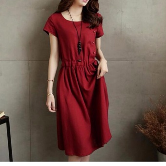Vintage Plus Size Loose Large Size Dress Soft Linen Side PocketSkirts Mini Dress For Women Maternity Pregnant Fat Lady Size M-XXL- Intl June 2018 - 5 Vintage Plus Size Loose Large Size Dress Soft Linen Side PocketSkirts Mini Dress For Women Maternity Pregnant Fat Lady Size M-XXL- intl - 5