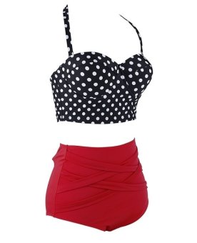 Vintage Style Retro Polka Dot High Waist Sexy Bikini Swimsuit (Intl) June 2018 - 3 Vintage Style Retro Polka Dot High Waist Sexy Bikini Swimsuit (Intl) - 3