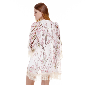 Women Chiffon Kimono Cardigan Lace Blouse Floral - Intl June 2018 - 4 Women Chiffon Kimono Cardigan Lace Blouse Floral - Intl - 4