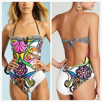 Women Floral Print Bohemian Backless Bikini - Intl June 2018 - 2 Women Floral Print Bohemian Backless Bikini - Intl - 2
