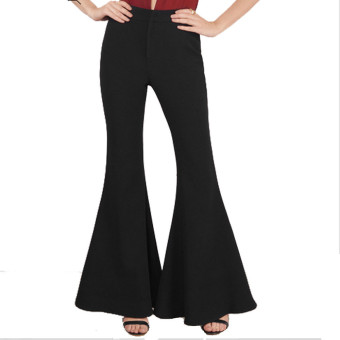 Women High Waist Flare Wide Leg Long Vintage Pants Palazzo Trousers - Intl June 2018 - 3 Women High Waist Flare Wide Leg Long vintage Pants Palazzo Trousers - intl - 3