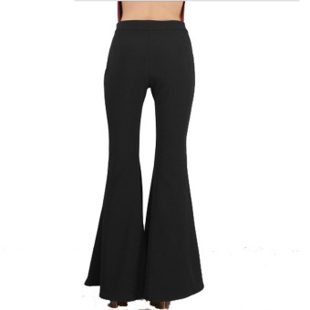 Women High Waist Flare Wide Leg Long Vintage Pants Palazzo Trousers - Intl June 2018 - 2 Women High Waist Flare Wide Leg Long vintage Pants Palazzo Trousers - intl - 2