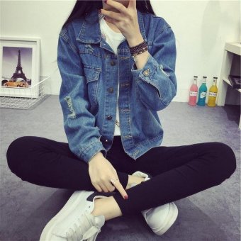 Women Jacket And Coats Denim Jackets Loose Chaquetas Mujer BatSleeve Dames -Blue - Intl May 2018 - 3 Women Jacket And Coats Denim Jackets Loose Chaquetas Mujer BatSleeve Dames -Blue - Intl - 3