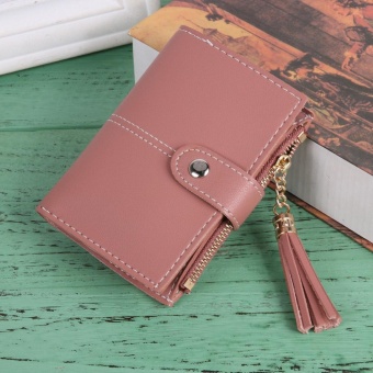 Women PU Leather Button Tassel Short Wallet Card Coin Holder Clutch Purse(Red) - Intl June 2018 - 4 Women PU Leather Button Tassel Short Wallet Card Coin Holder Clutch Purse(Red) - intl - 4