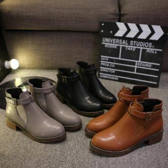 Women 's Shoes New Waterproof Boots Round Boots Martin Belt BuckleWomen Boots (Brown) - Intl June 2018 - 3 Women 's Shoes New Waterproof Boots Round Boots Martin Belt BuckleWomen Boots (Brown) - intl - 3