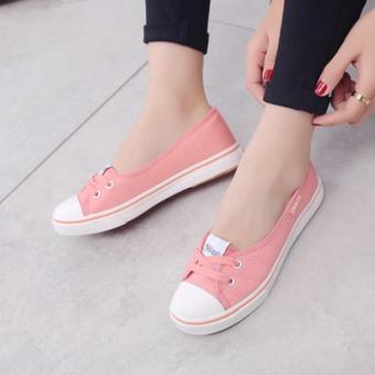 Women Slip-On Canvas Shoes Ladies Low-Cut Casual Flat Shoes (Pink)- Intl April 2018 - 4 Women Slip-On Canvas Shoes Ladies Low-Cut Casual Flat Shoes (Pink)- Intl - 4