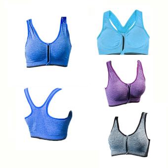 Women Sport Bra Running Gym Yoga Padded Fitness Workout Zipper Gray June 2018 - 4 Women Sport Bra Running Gym Yoga Padded Fitness Workout Zipper Gray - 4