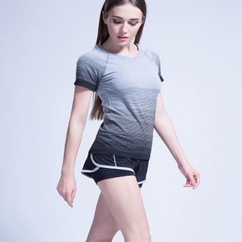 Women Yoga Sport Sets Shirt With Shorts Suit Fitness Workout LadiesGym Sports Running Female Slim Leggings+Tops Grey - Intl June 2018 - 2 Women Yoga Sport Sets shirt with shorts Suit Fitness Workout ladiesGym Sports Running female Slim Leggings+Tops Grey - intl - 2