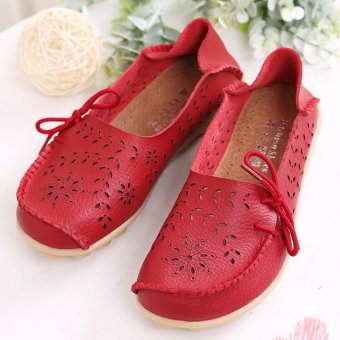 Women's Genuine Leather Loafers Casual Moccasin Driving Shoes Indoor Flat Slip-on Slippers - Intl June 2018 - 4 Women's Genuine Leather Loafers Casual Moccasin Driving Shoes Indoor Flat Slip-on Slippers - intl - 4