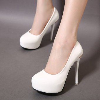 Women's Round Toe Platform Bridal High Heels Fashion Party Shoes White - INTL June 2018 - 2 Women's Round Toe Platform Bridal High Heels Fashion Party Shoes White - INTL - 2