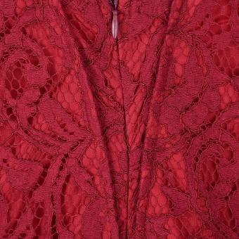 Women's Sexy Lace Long Dress Plus Size Wine Red - Intl June 2018 - 4 Women's Sexy Lace Long Dress Plus Size Wine Red - intl - 4