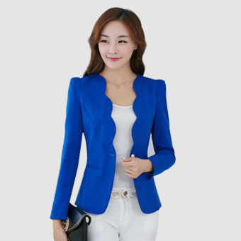 Women's Slim Business Blazer Blue June 2018 - 5 Women's Slim Business Blazer Blue - 5