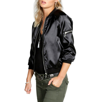 WomenPadded Bober Jackset Vintage Zip Up Biker Coat (Back) June 2018 - 2 WomenPadded Bober Jackset Vintage Zip Up Biker Coat (Back) - 2