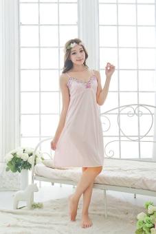 Women's Beige Top Silk Sleepwear Pajamas Nightgown NightdressLingerie - Intl June 2018 - 2 Women's Beige Top Silk Sleepwear Pajamas Nightgown NightdressLingerie - intl - 2