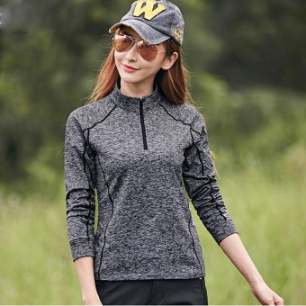 Women's Breathable Quick Dry Solid Autumn Winter Warm Long SleeveShirt For Hiking Trekking Camping Climbing(Grey) - Intl July 2018 - 2 Women's Breathable Quick Dry Solid Autumn Winter Warm Long SleeveShirt for Hiking Trekking Camping Climbing(Grey) - intl - 2