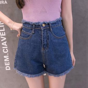 Women's Hot Ripped HighWaist Denim Short(Dark Blue) June 2018 - 3 Women's Hot Ripped HighWaist Denim Short(Dark Blue) - 3