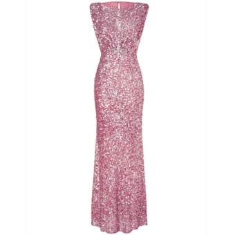 Women's Mermaid Long Bridesmaid Dress Sequins Wedding Party PromGown (Pink) - Intl June 2018 - 2 Women's Mermaid Long Bridesmaid Dress Sequins Wedding Party PromGown (Pink) - intl - 2