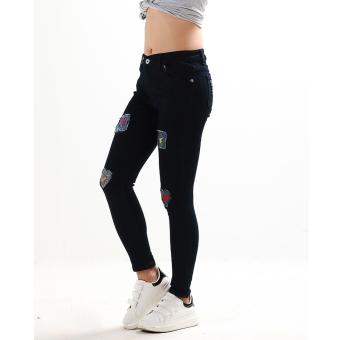 Women's New Sticker Design Skinny Jeans(BLACK) April 2018 - 2 Women's New Sticker Design Skinny Jeans(BLACK) - 2