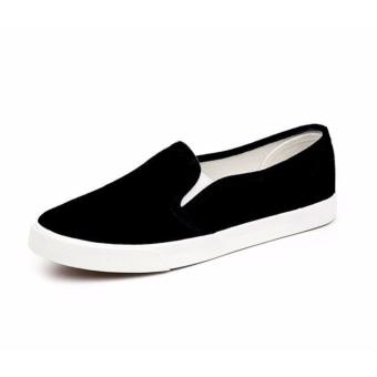 Women's Slip On Loafers Canvas Shoes - Black June 2018 - 4 Women's Slip On Loafers Canvas Shoes - Black - 4