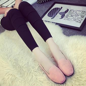 Wondergirls Shallow Mouth Round Flat With Frosted Velvet Surface Single Shoes Pink - Intl June 2018 - 2 Wondergirls Shallow mouth round flat with frosted velvet surface single shoes Pink - intl - 2