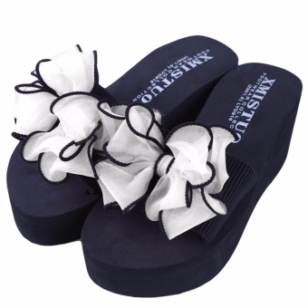 YingWei Lady Wedge Slipper Butterfly Flower Beach Shoes High HeelSandals (White) - Intl June 2018 - 4 YingWei Lady Wedge Slipper Butterfly Flower Beach Shoes High HeelSandals (White) - intl - 4