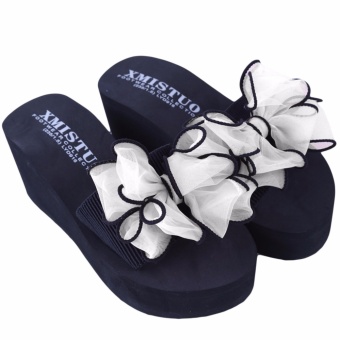 YingWei Lady Wedge Slipper Butterfly Flower Beach Shoes High HeelSandals (White) - Intl June 2018 - 2 YingWei Lady Wedge Slipper Butterfly Flower Beach Shoes High HeelSandals (White) - intl - 2